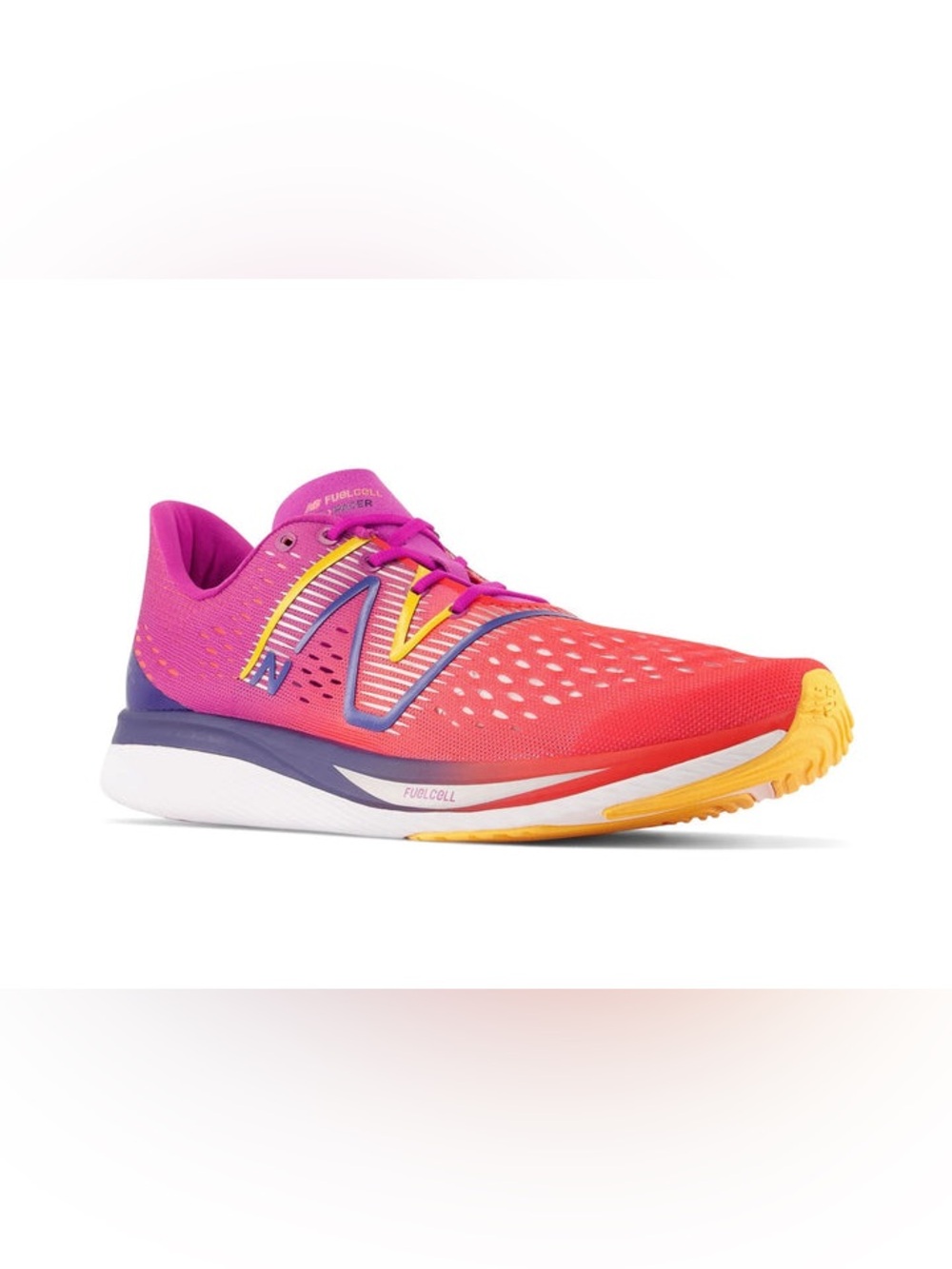 New Balance Women's Bright Pink and Coral FuelCell Running Sneakers - Picture 9 of 9